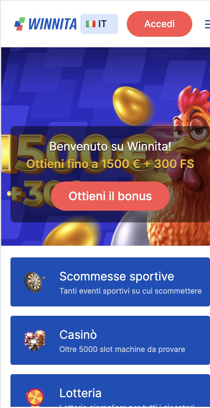 Winnita app - Una serata di gioco in mobilità